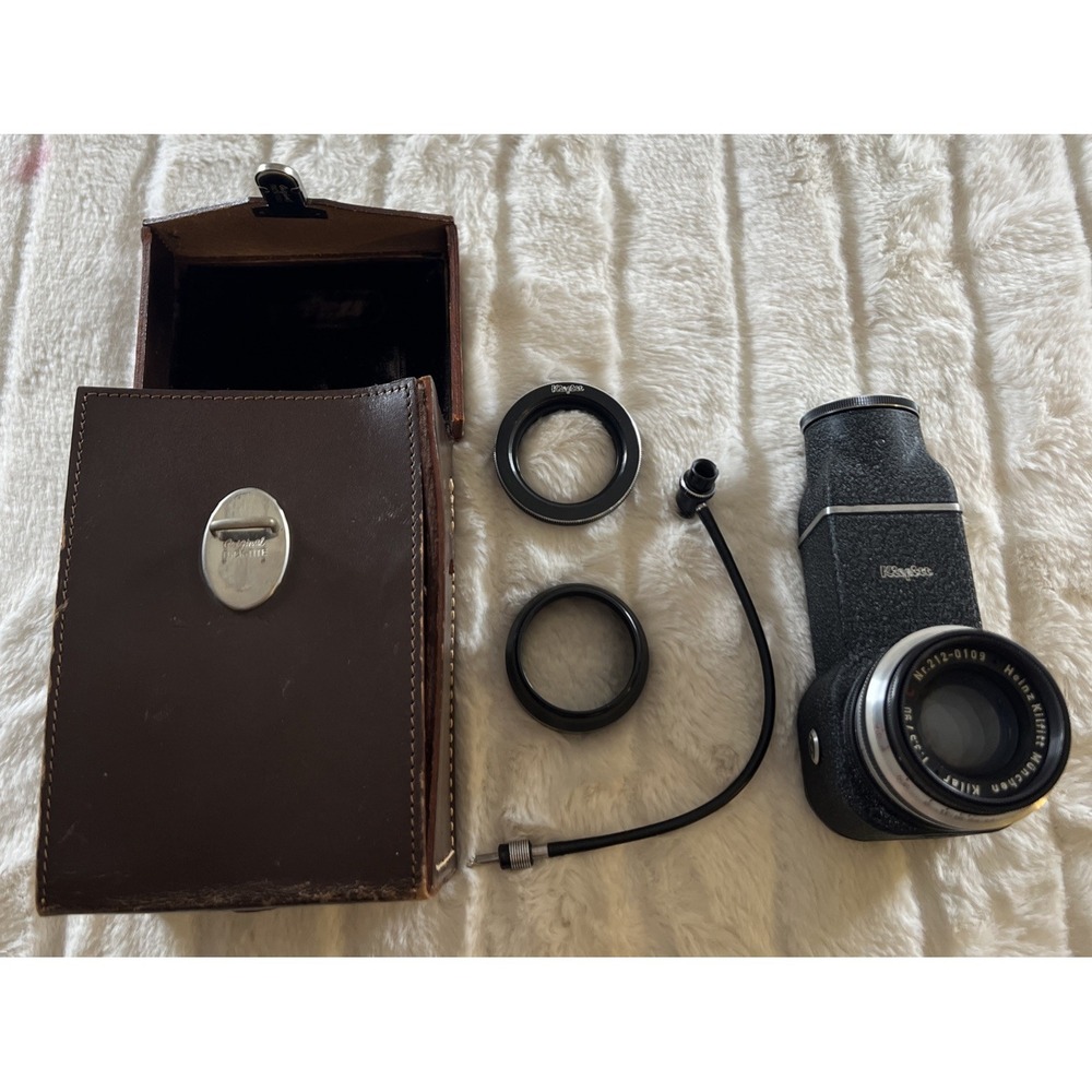 Kilfitt Kilarscope W/ Leica M39 90mm 3.5 Kilar C Lens Accessories Leather Case